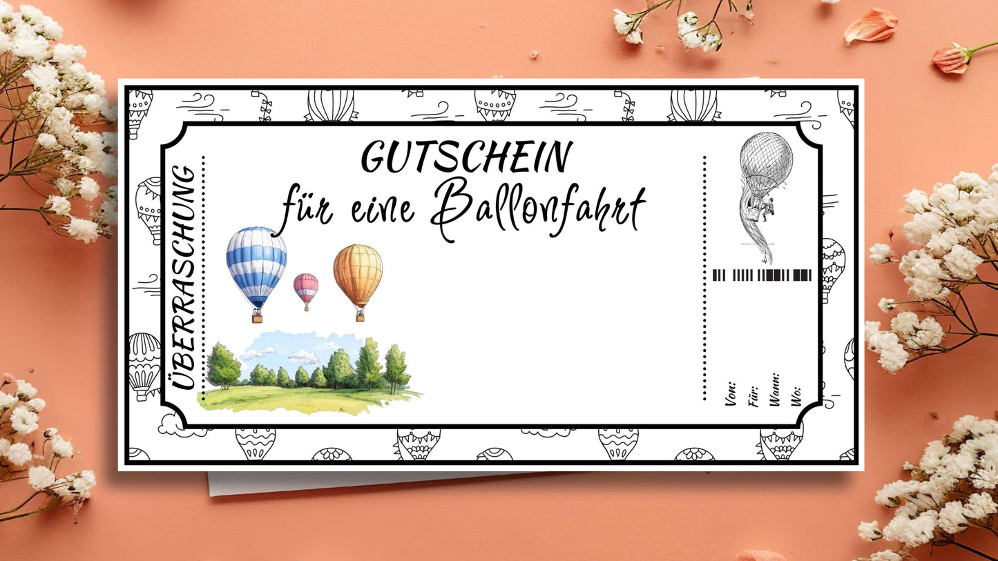 Gutschein für eine Ballonfahrt