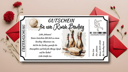 Gutschein für eine Runde Bowling