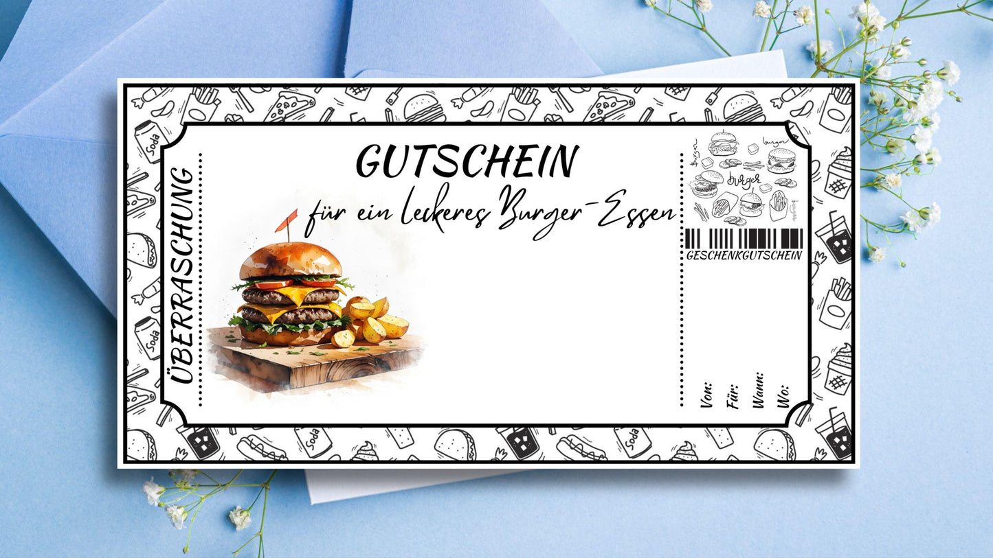 Gutschein für ein leckeres Burger-Essen