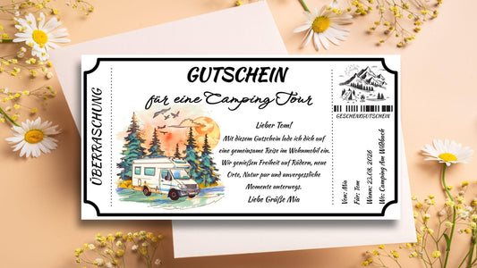 Gutschein für eine Camping Tour