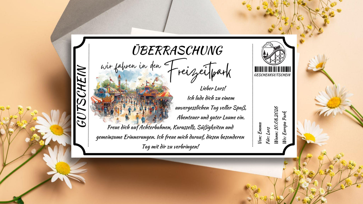 Gutschein für einen Freizeitpark Besuch