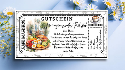 Gutschein für ein Frühstück