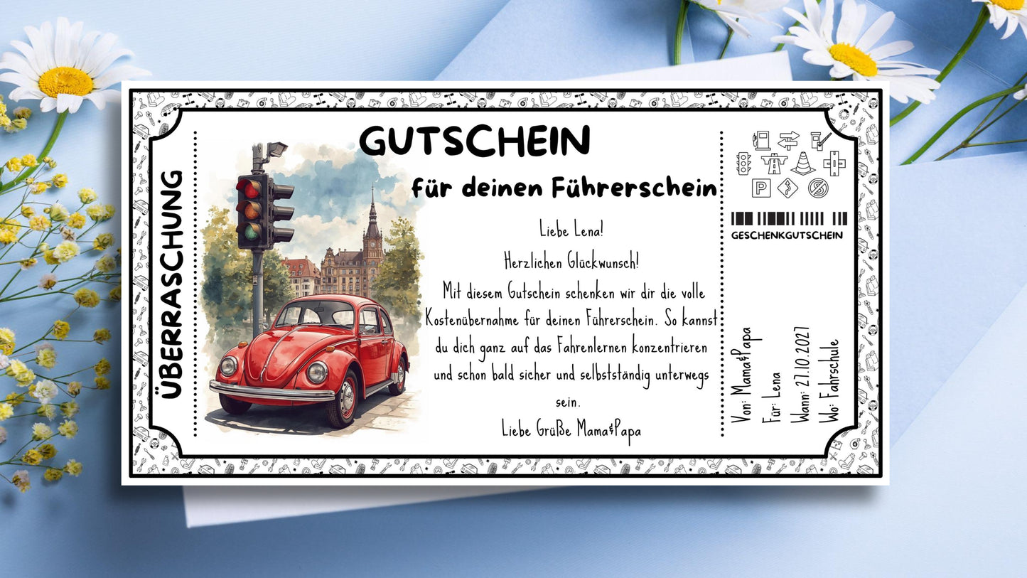 Gutschein für einen Führerschein