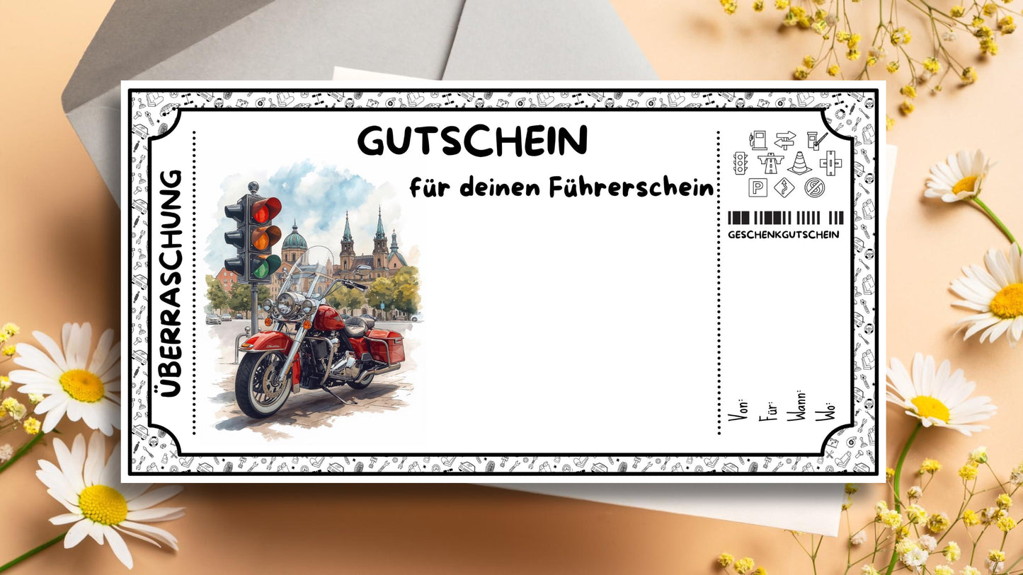 Gutschein für einen Motorrad Führerschein