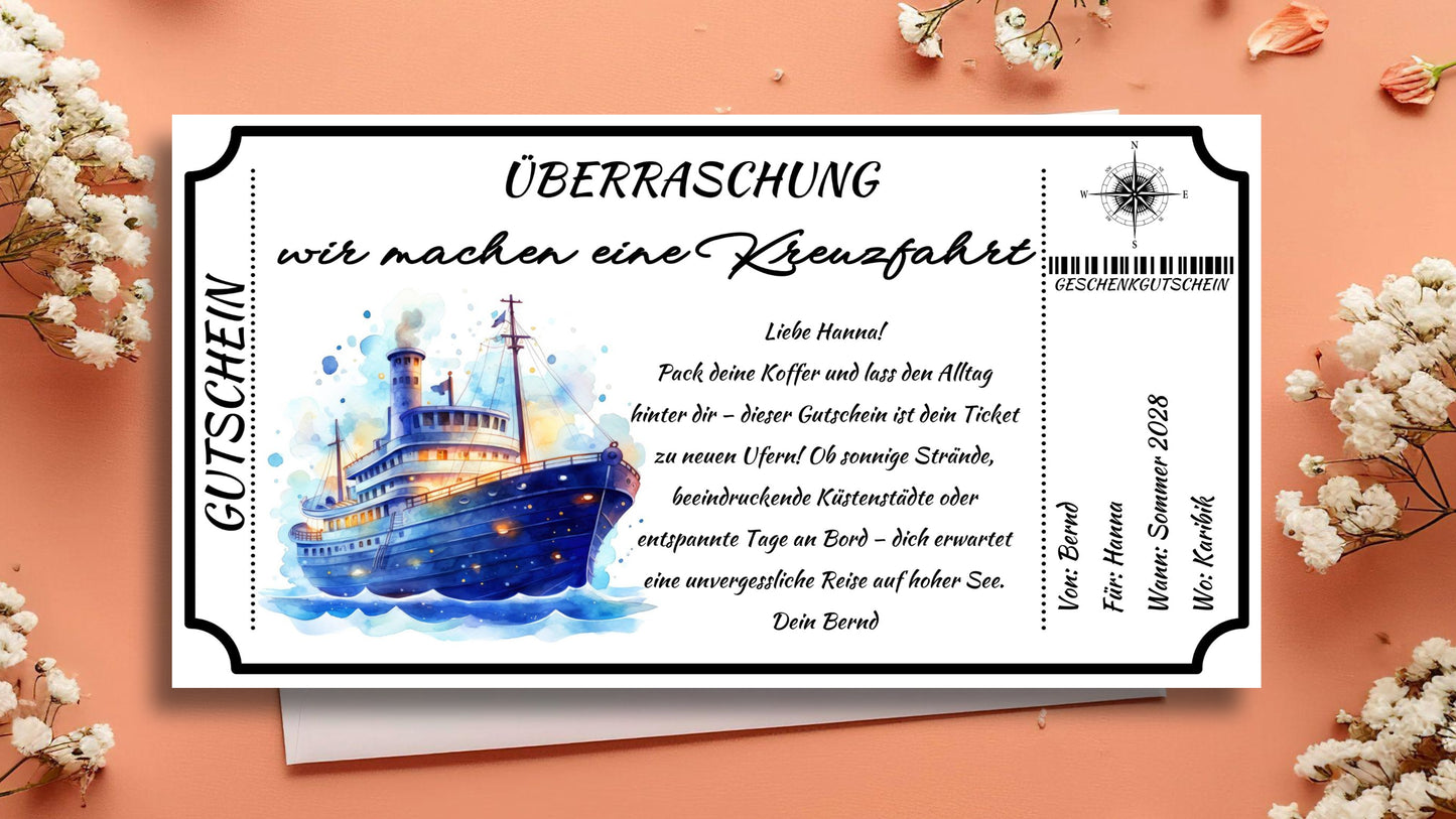 Gutschein für eine Kreuzfahrt