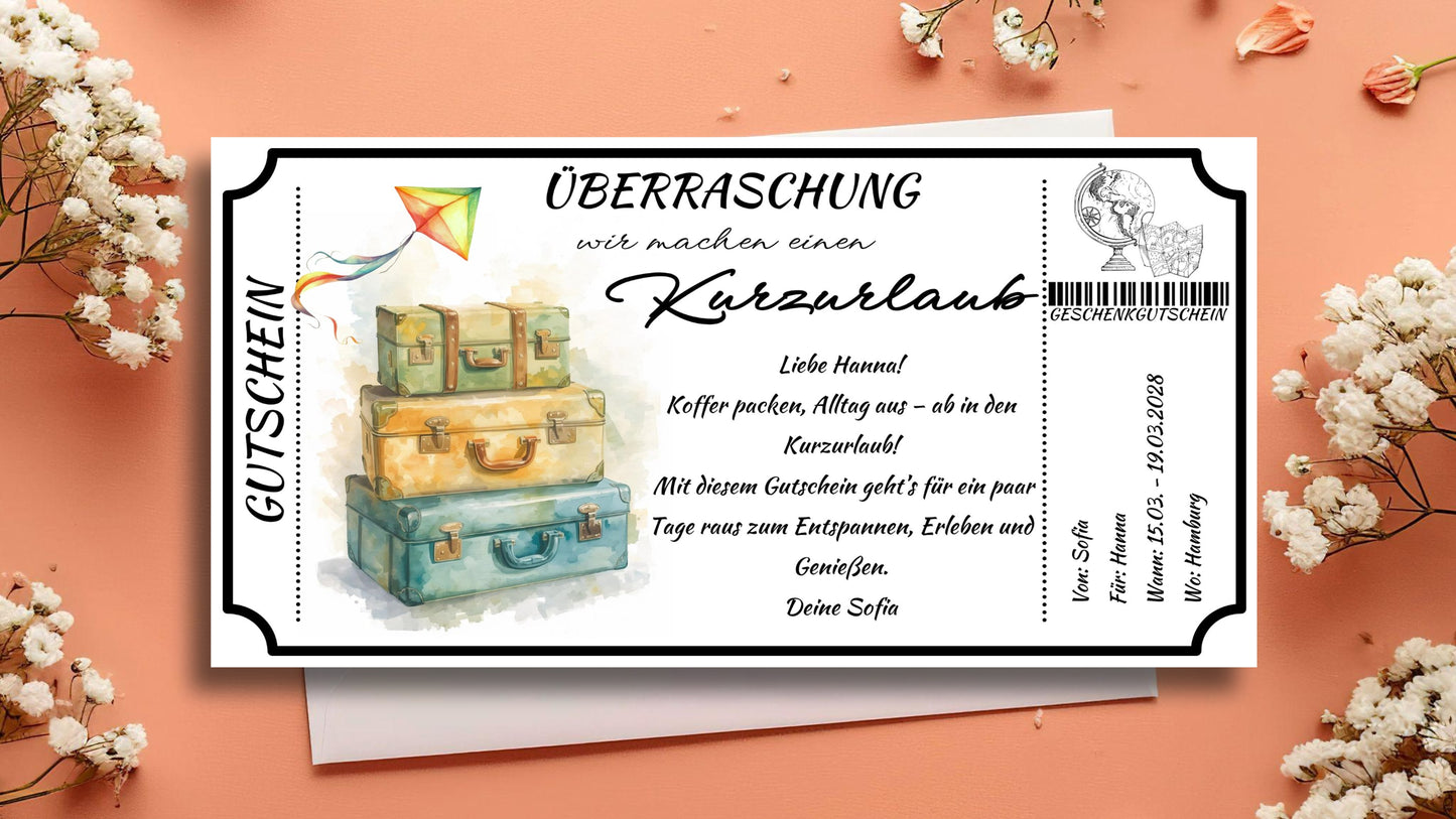 Gutschein für einen Kurzurlaub