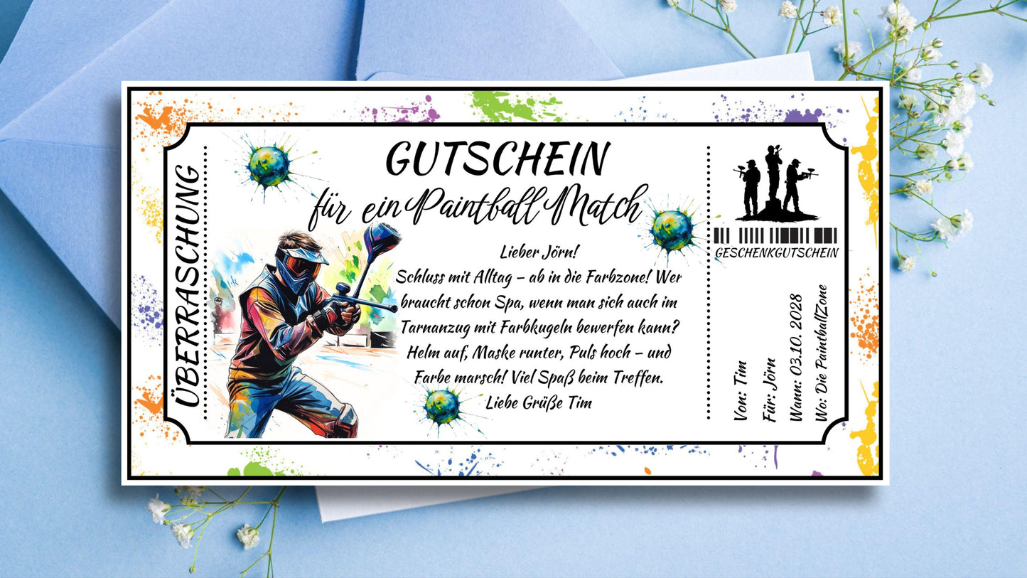 Gutschein für ein Paintball Match