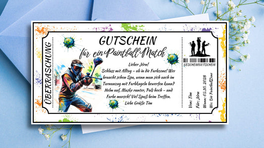 Gutschein für ein Paintball Match