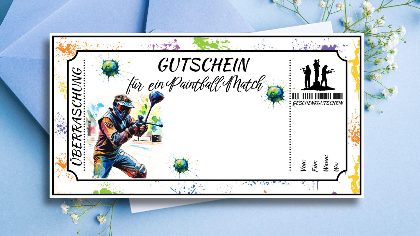 Gutschein für ein Paintball Match