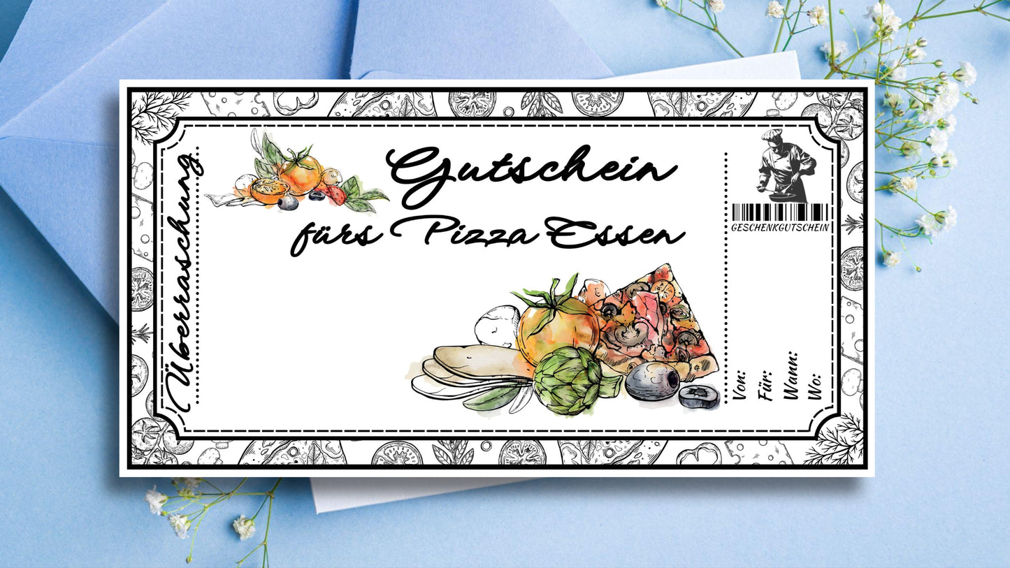 Gutschein für ein Pizza Essen