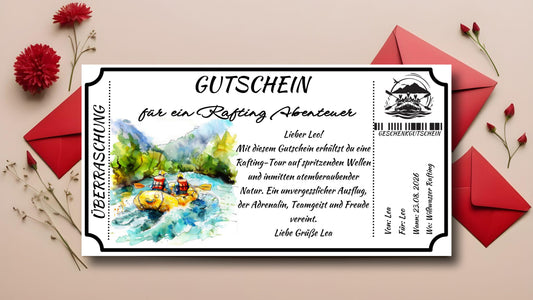 Gutschein für ein Rafting Abenteuer