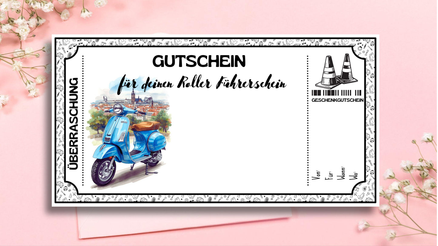Gutschein für einen Roller Führerschein