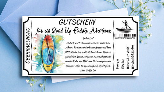 Gutschein für ein Stand Up Paddle Abenteuer