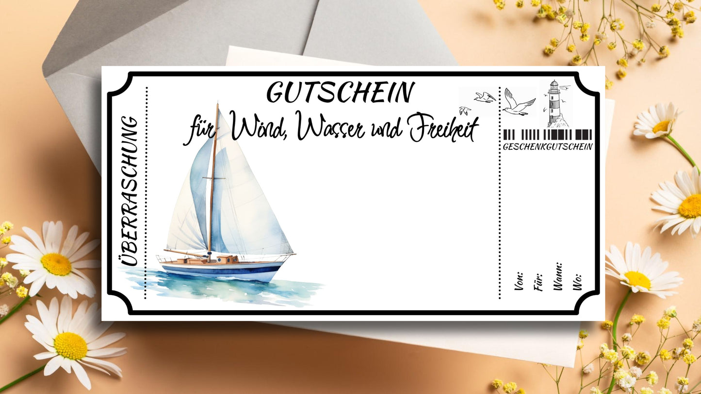 Gutschein für ein Segelerlebnis