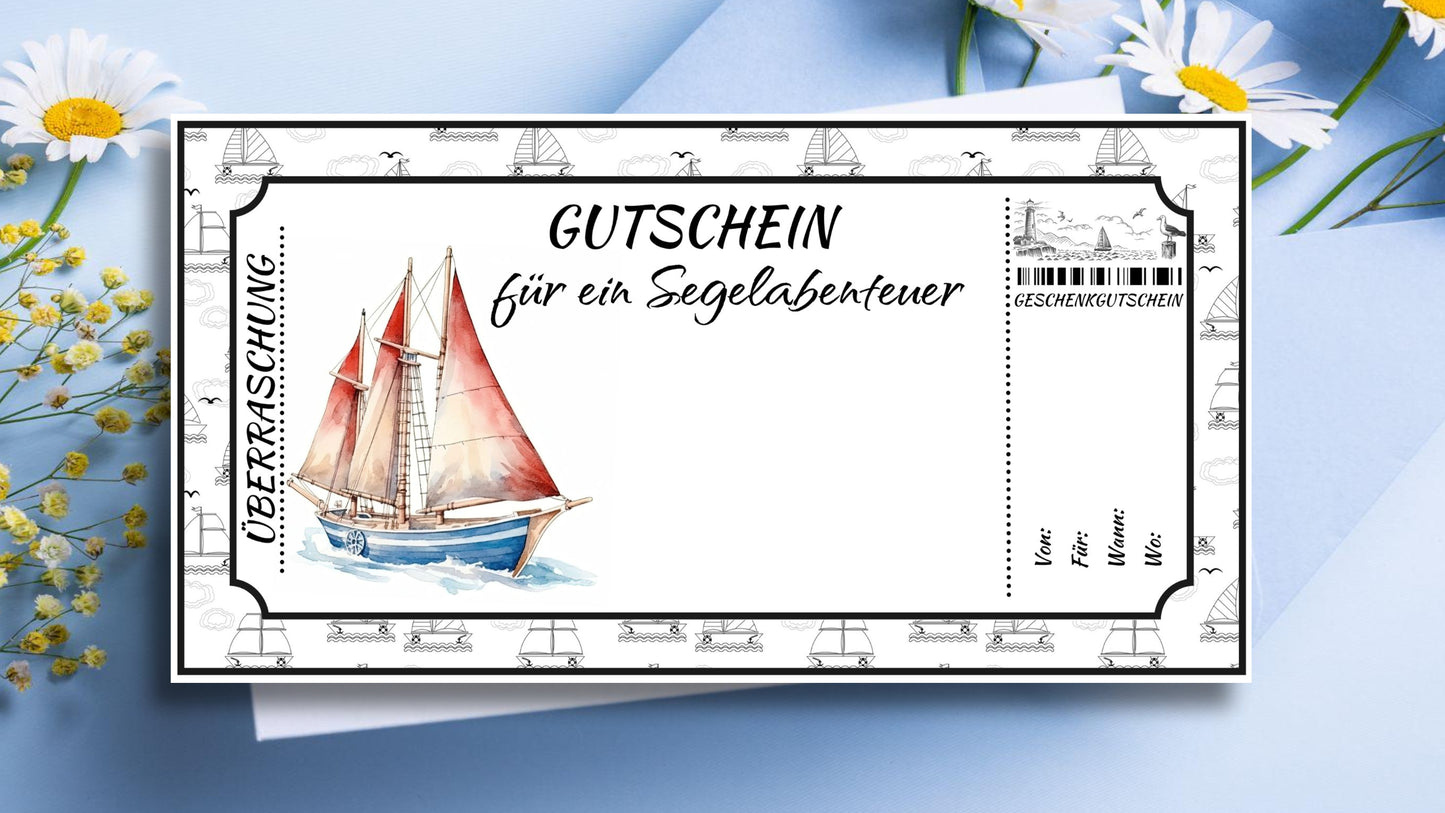 Gutschein für ein Segelabenteuer