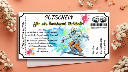Gutschein für ein Snowboard Erlebnis
