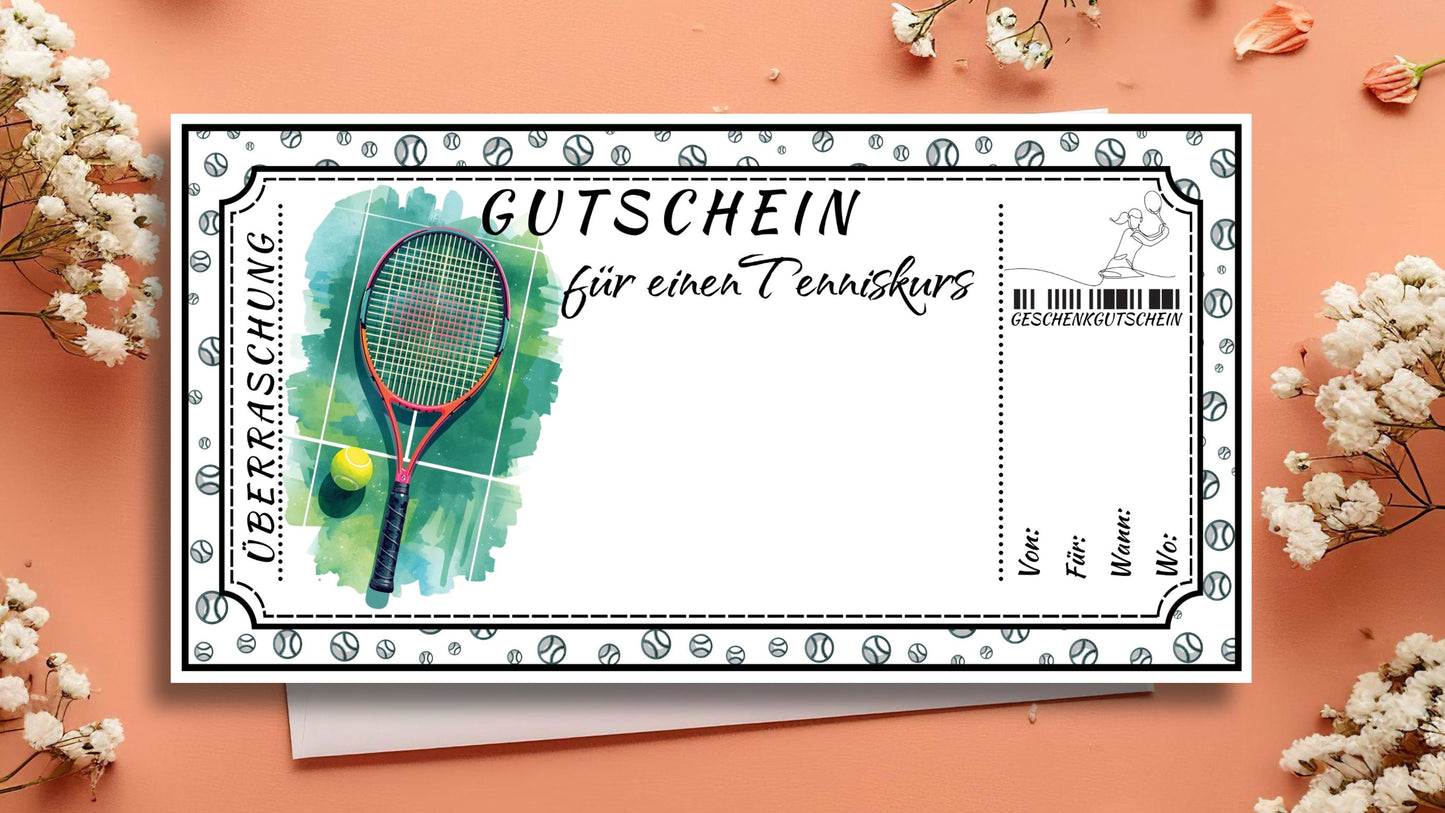 Gutschein für einen Tenniskurs