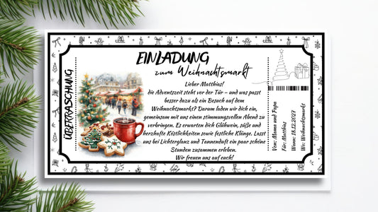 Gutschein für einen Weihnachtsmarkt Besuch