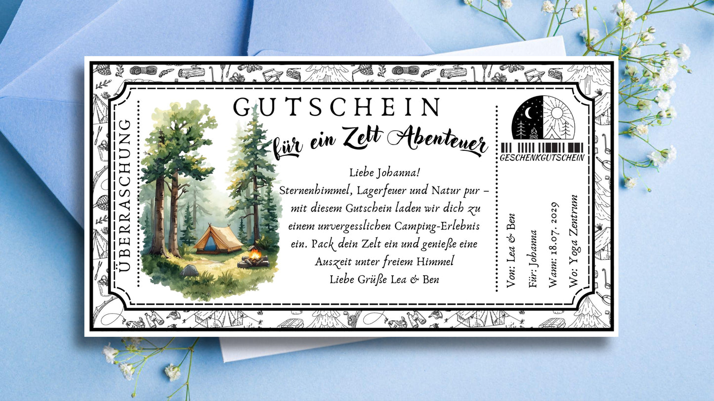 Gutschein fürs Zelten
