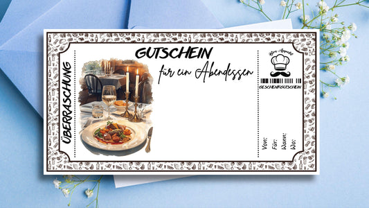 Gutschein für ein Abendessen