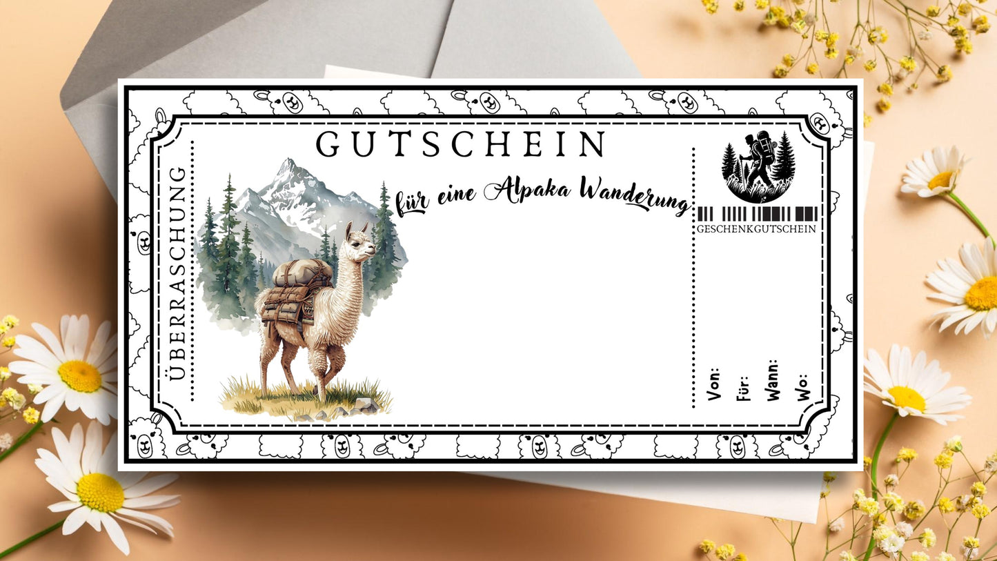 Gutschein für eine Alpaka Wanderung