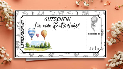 Gutschein für eine Ballonfahrt
