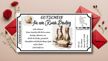 Gutschein für eine Runde Bowling