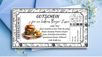 Gutschein für ein leckeres Burger-Essen