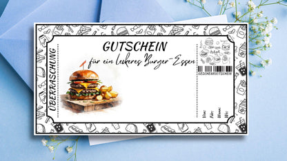 Gutschein für ein leckeres Burger-Essen