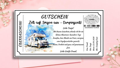 Gutschein für ein Camping Abenteuer