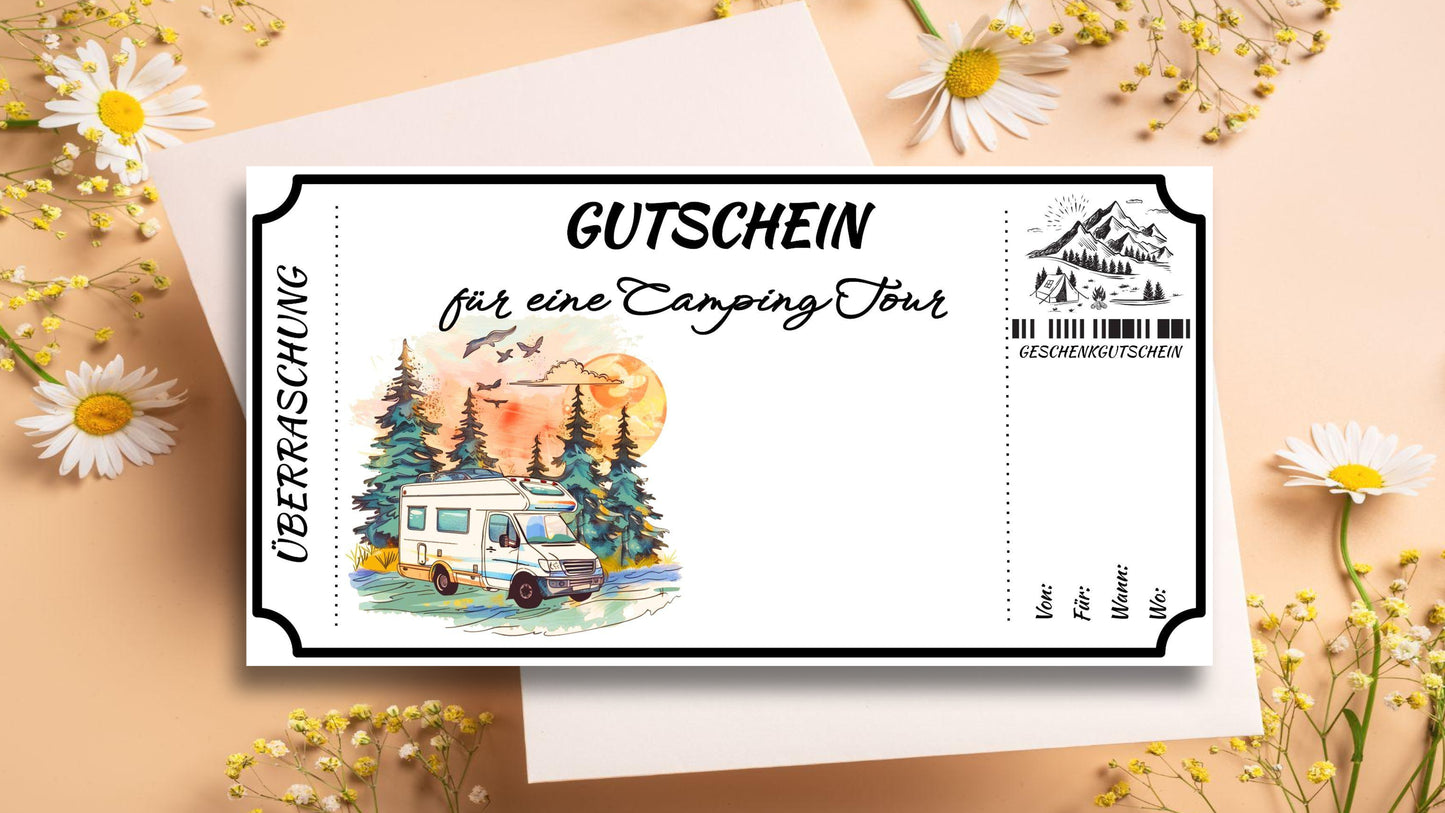 Gutschein für eine Camping Tour