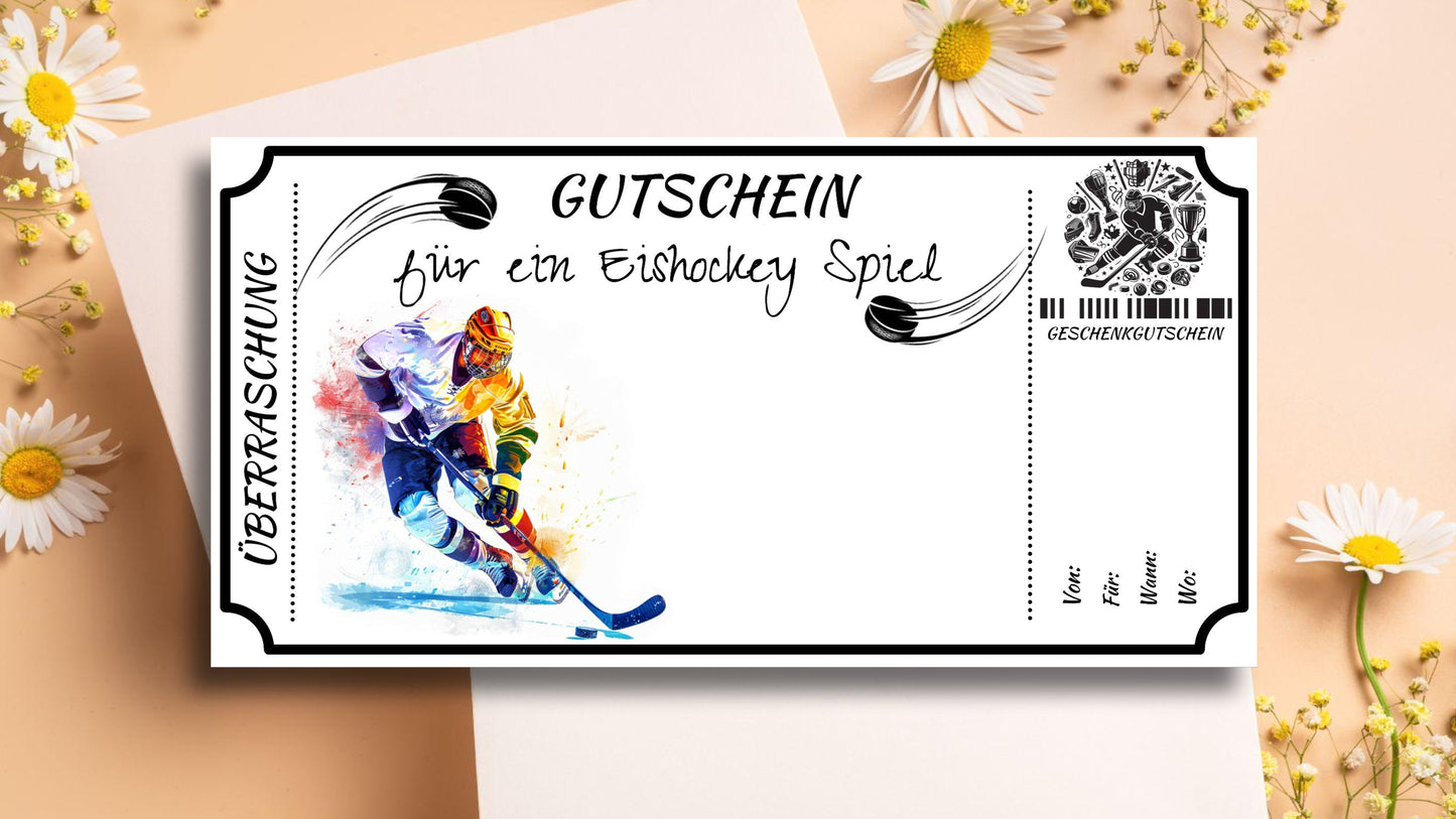 Gutschein für ein Eishockey Spiel