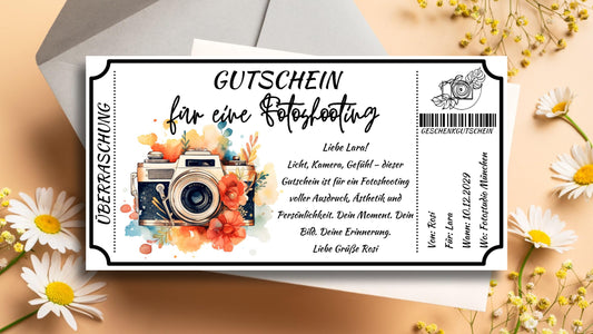 Gutschein für eine Fotoshooting