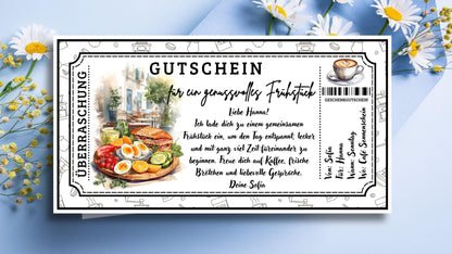 Gutschein für ein Frühstück