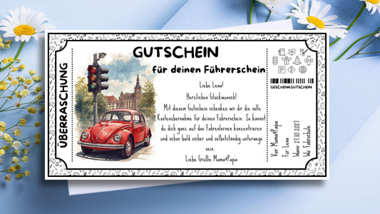 Gutschein für einen Führerschein