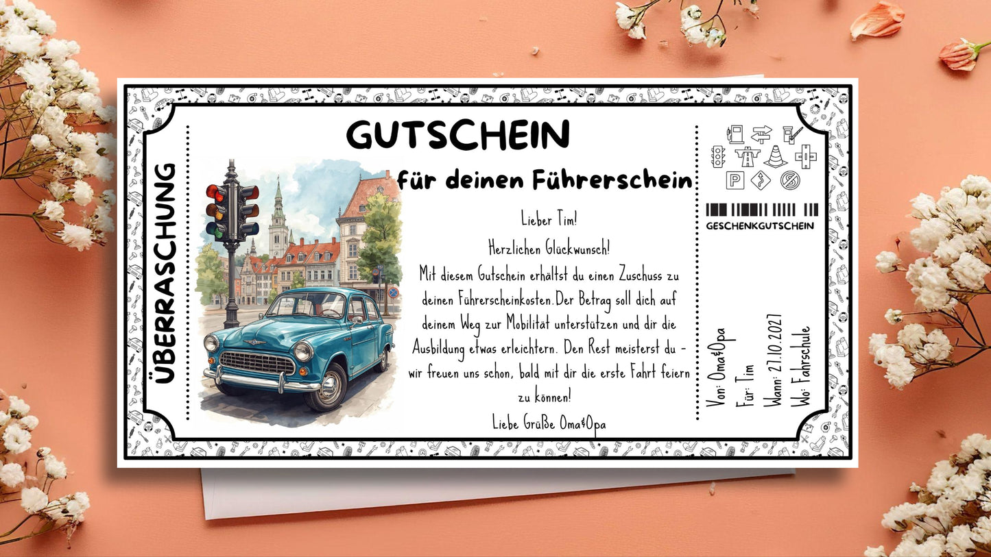 Gutschein für einen Führerschein