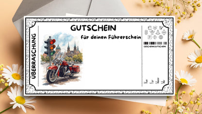 Gutschein für einen Motorrad Führerschein
