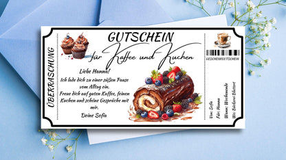 Gutschein für Kaffee und Kuchen