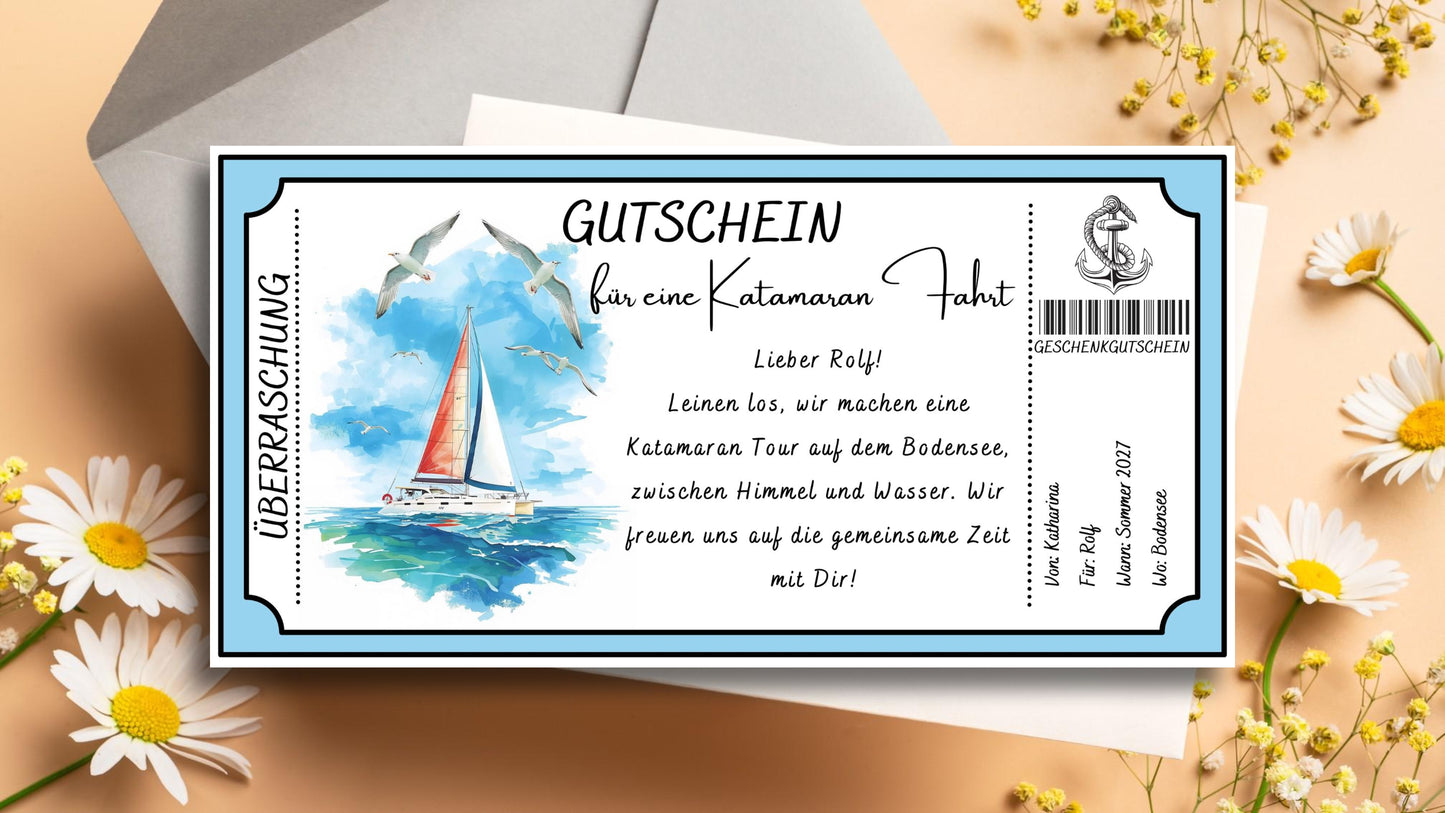 Gutschein für eine Katamaran Fahrt