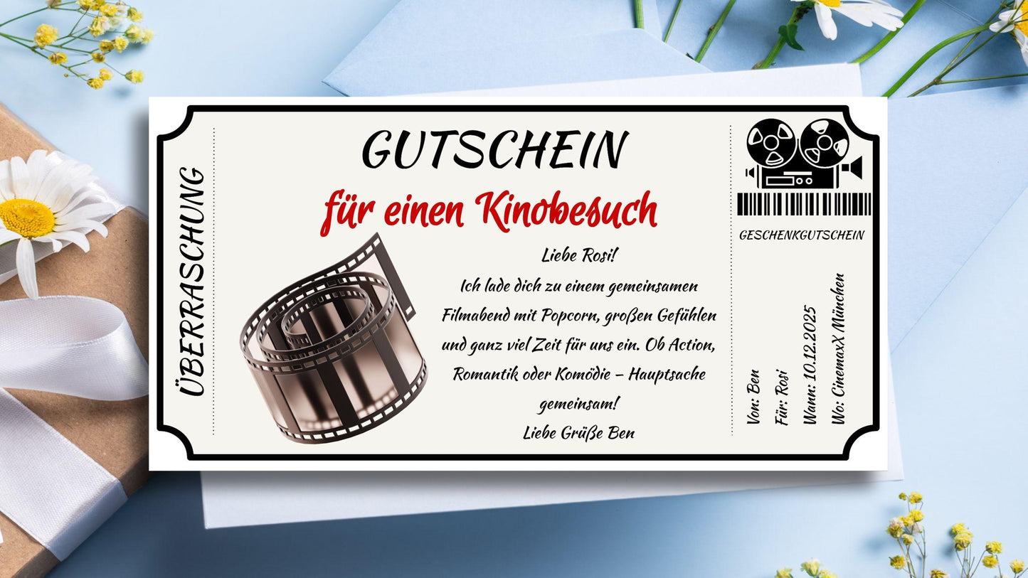 Gutschein für einen Kinobesuch