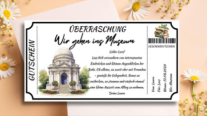 Gutschein für einen Museum Besuch
