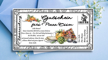Gutschein für ein Pizza Essen