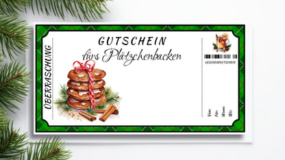 Gutschein fürs Plätzchenbacken zum Weihnachten