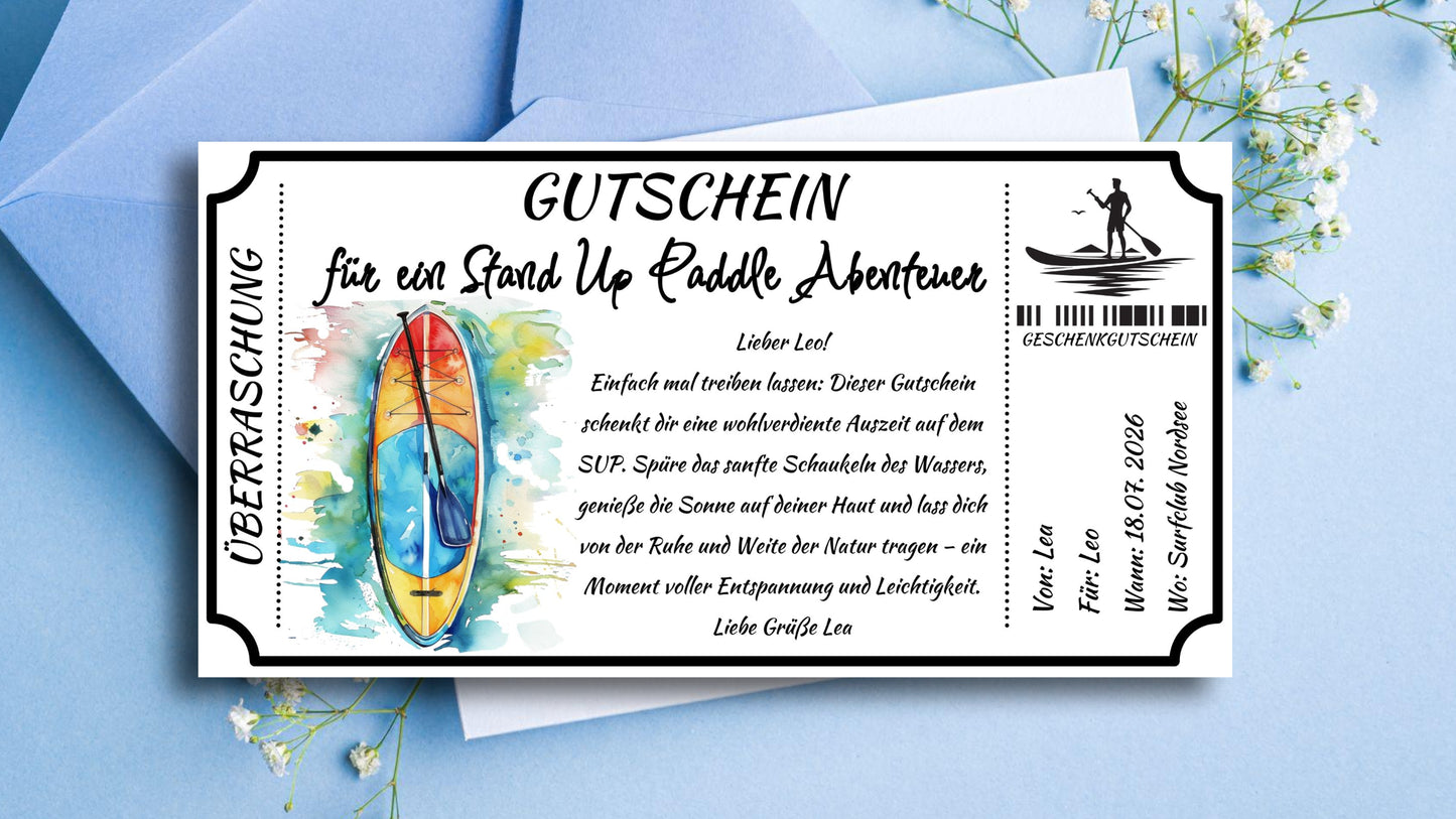 Gutschein für ein Stand Up Paddle Abenteuer