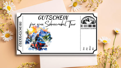 Gutschein für eine Schneemobil Tour