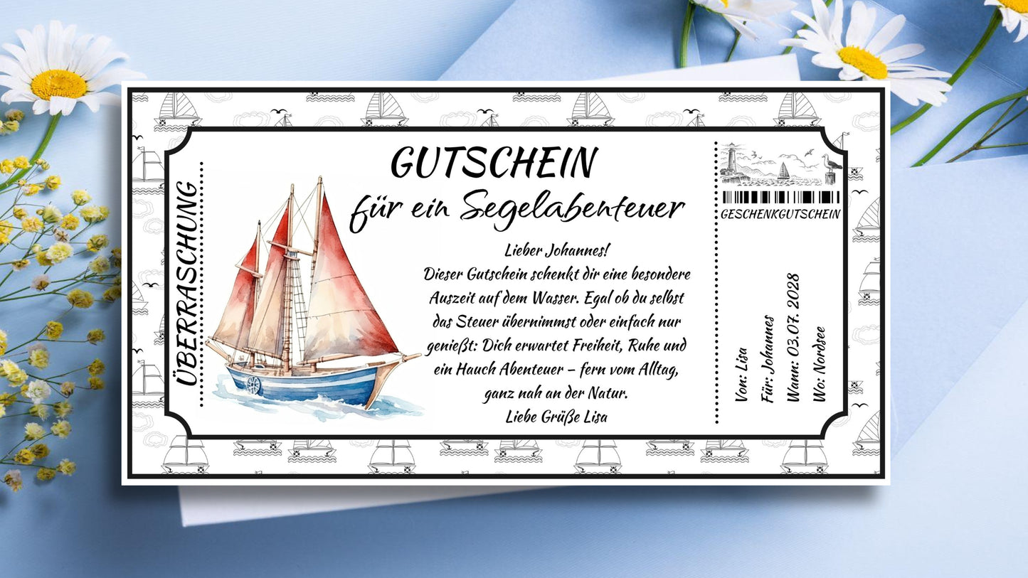 Gutschein für ein Segelabenteuer