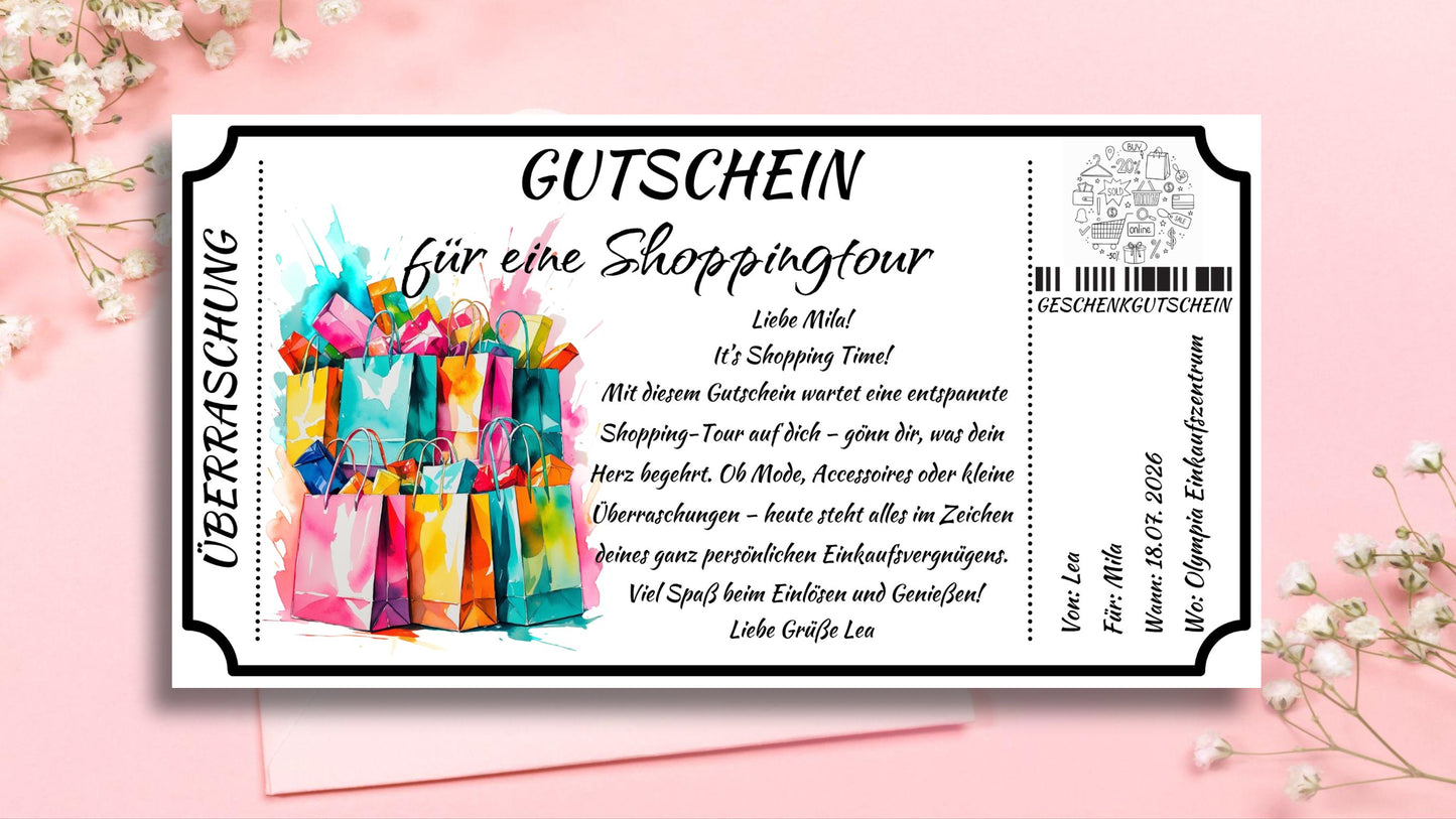 Gutschein für eine Shoppingtour