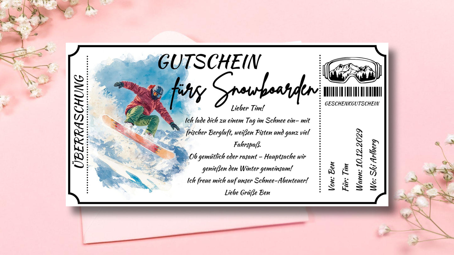 Gutschein fürs Snowboarden