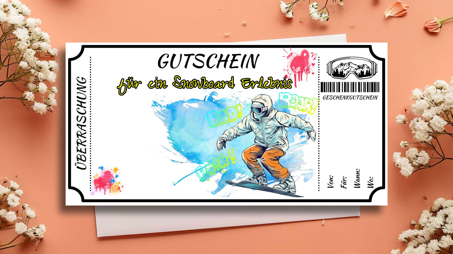 Gutschein für ein Snowboard Erlebnis