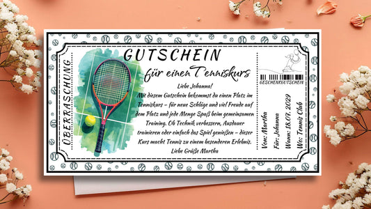 Gutschein für einen Tenniskurs